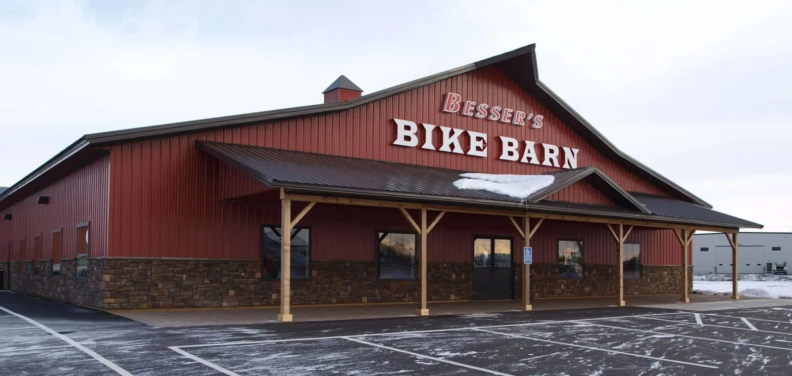Commercial pole barn building exterior