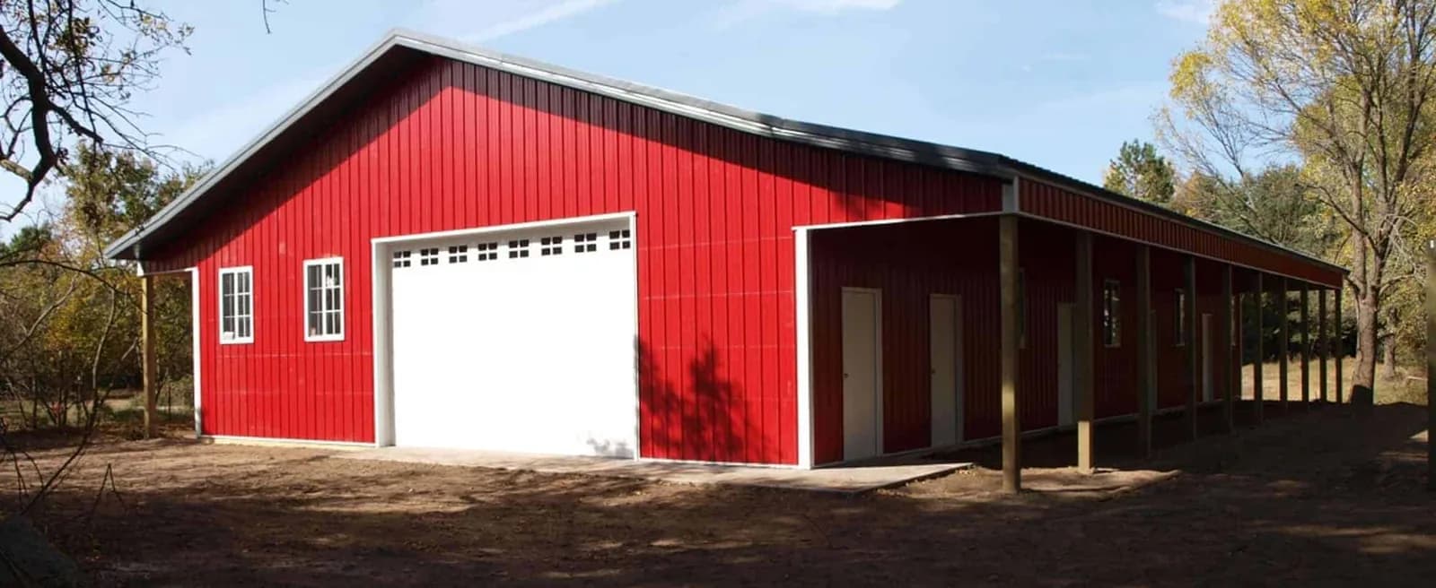 Agricultural pole barn framing by Sherman Buildings