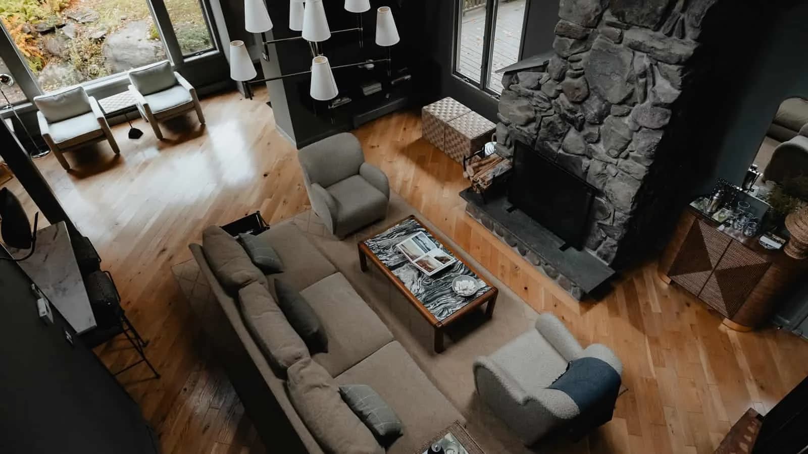Barndominium interior with open floor plan by Sherman Buildings