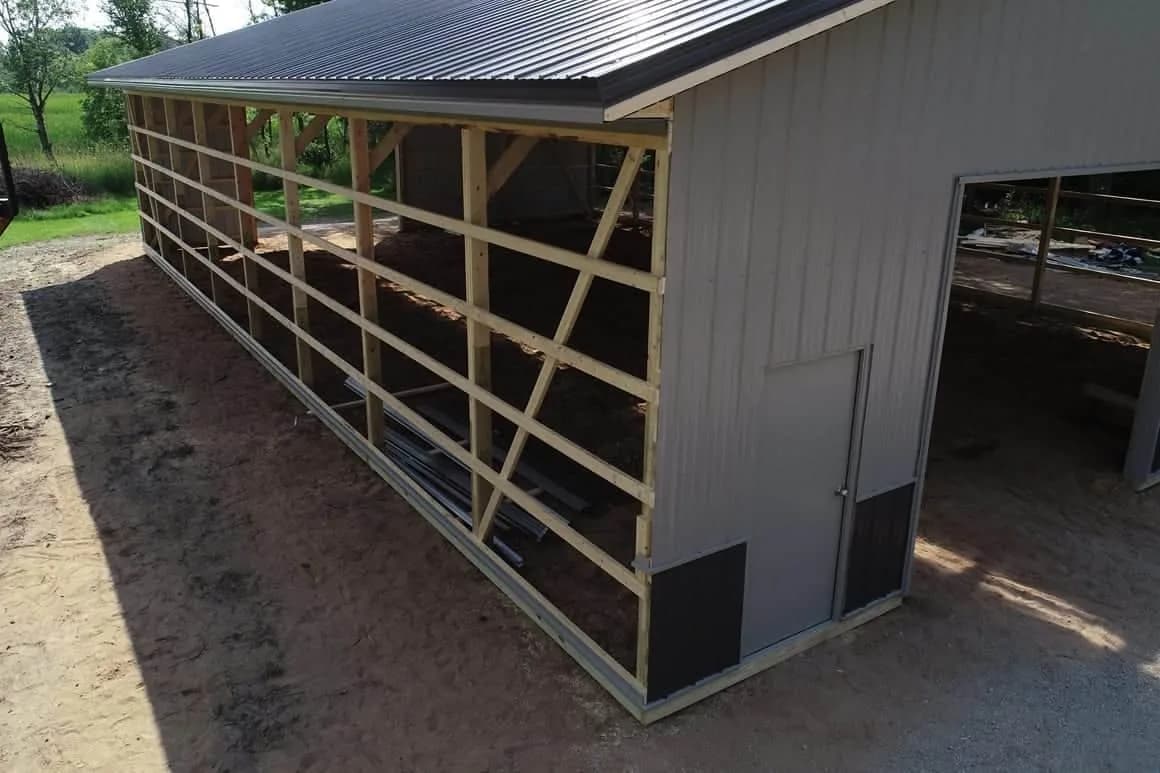 Pole barn under framing