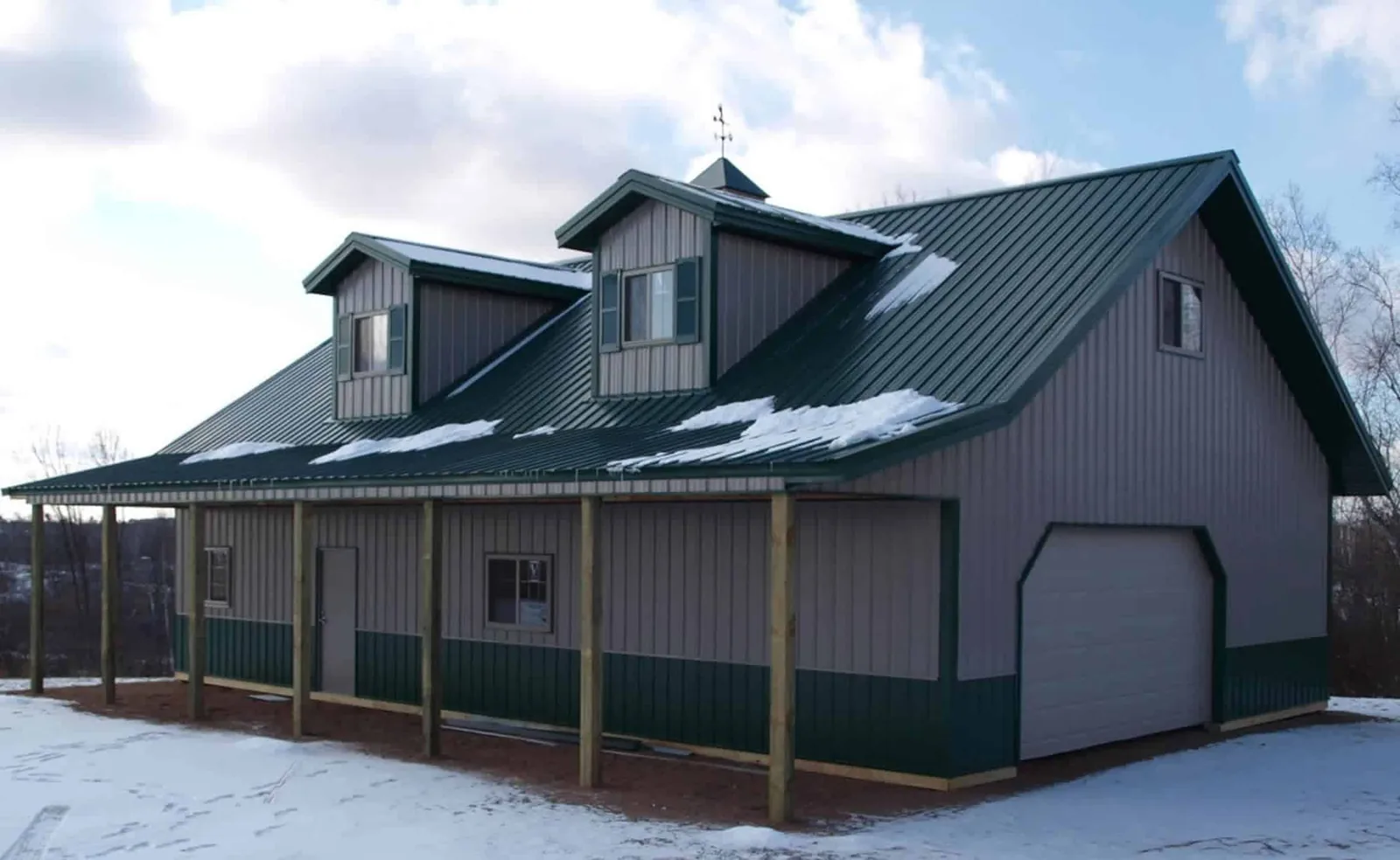 Pole barn home exterior