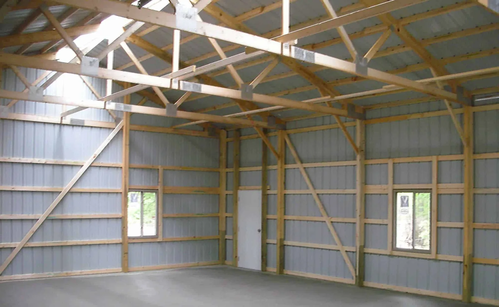 Finished pole barn interior
