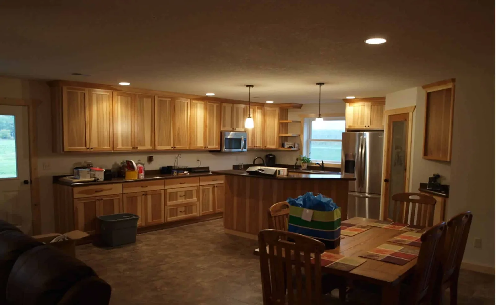 Pole building finished kitchen