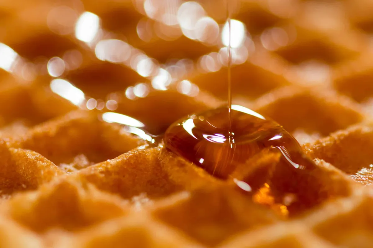waffle holes with syrup